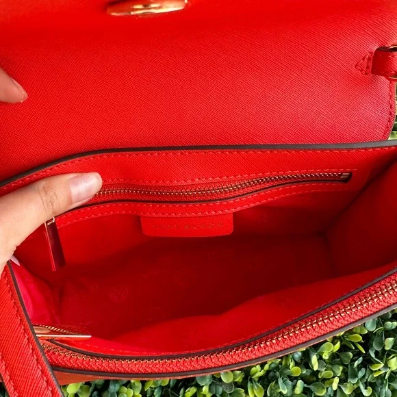SOLD | NEW TORY BURCH Red Leather Crossbody Bag - Picture 5 of 7